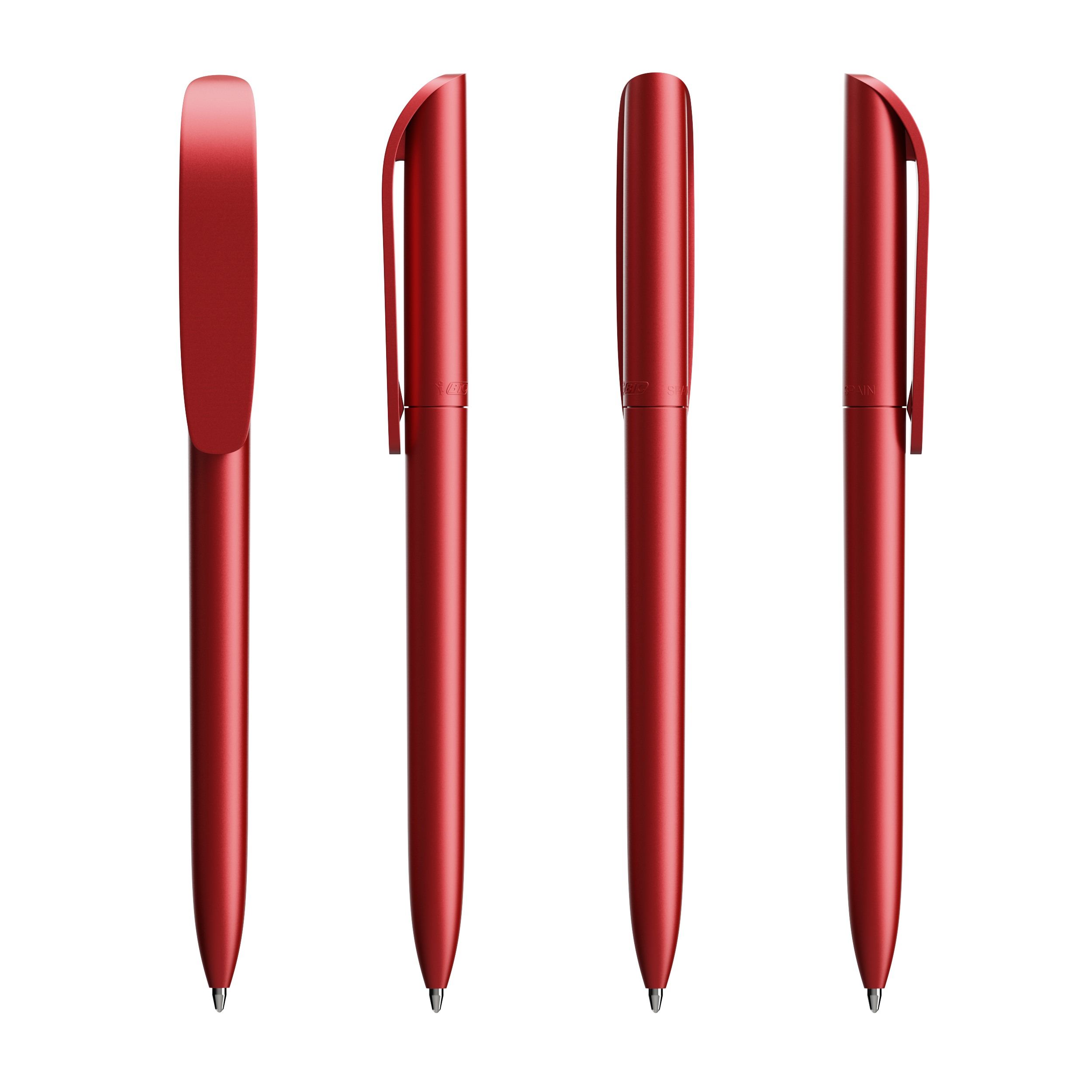 Stylo bille publicitaire BIC® Super Clip Glacé Glacé rouge
